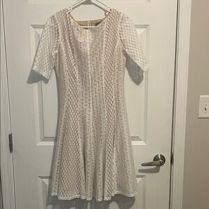 Danny & Nicole Elegant Cream Lace Midi Dress Size 6